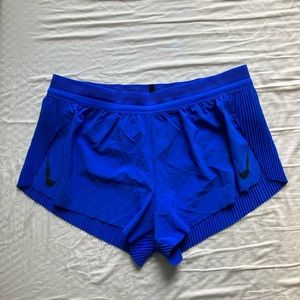 Nike blue aeroswift pleated racing shorts